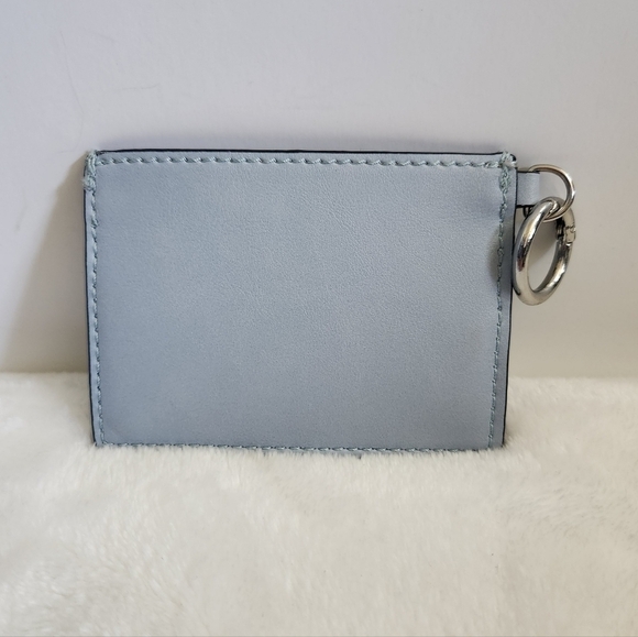 Nine West Leather Aqua Light Baby Blue Card Cash Case Wallet - Picture 3 of 8
